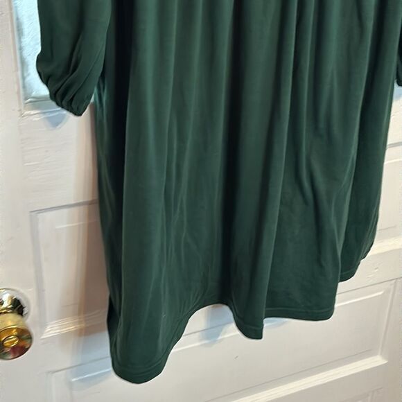 Nemidor Women’s Dark Green Long Balloon Sleeve Midi Dress with v neck size 1XL - Picture 3 of 6